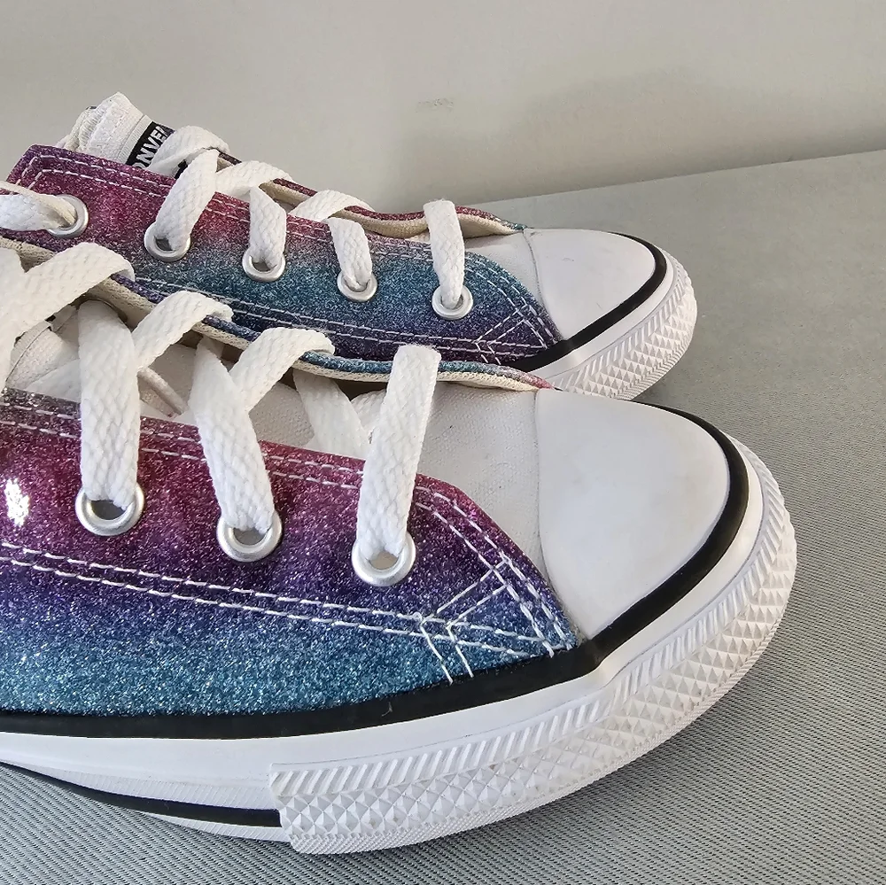 NWOB CONVERSE All Star Lo Glitter Drip Girls Sneakers, Shoes
